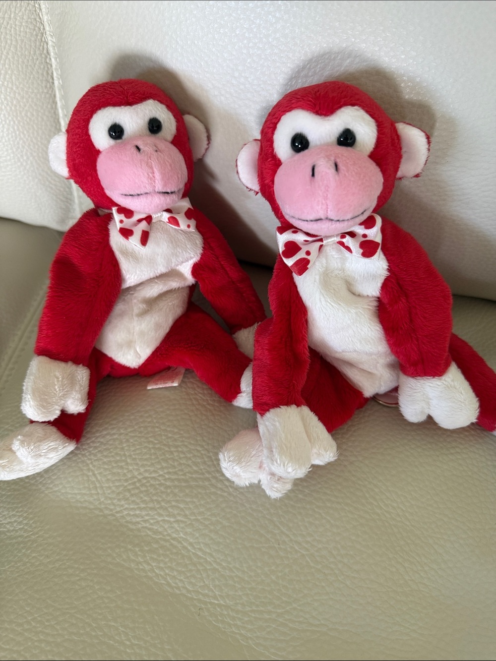Ty Valentine Red Plush Monkey - Soft Stuffed Animal